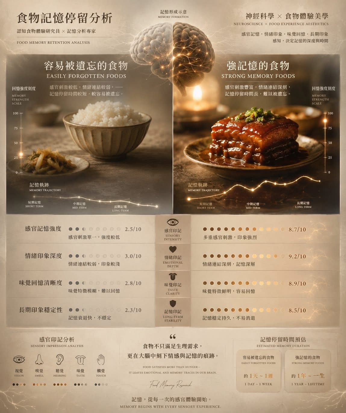 Reka Bentuk Infografik Analisis Pengekalan Memori Makanan