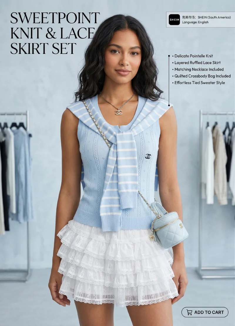Poster Fesyen Set Skirt Kait Lace Sweetpoint
