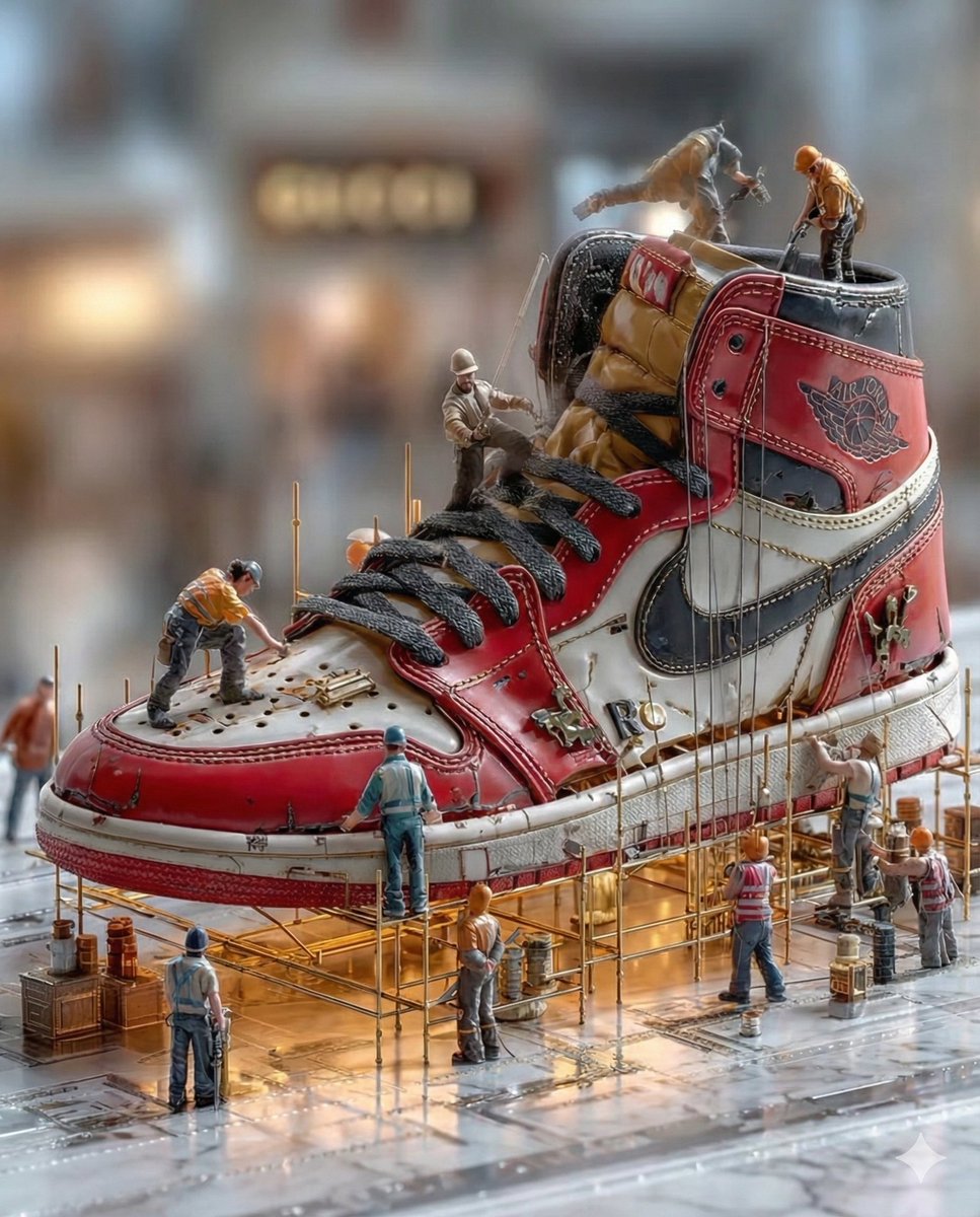 Air Jordan 1 球鞋微缩建筑艺术模型