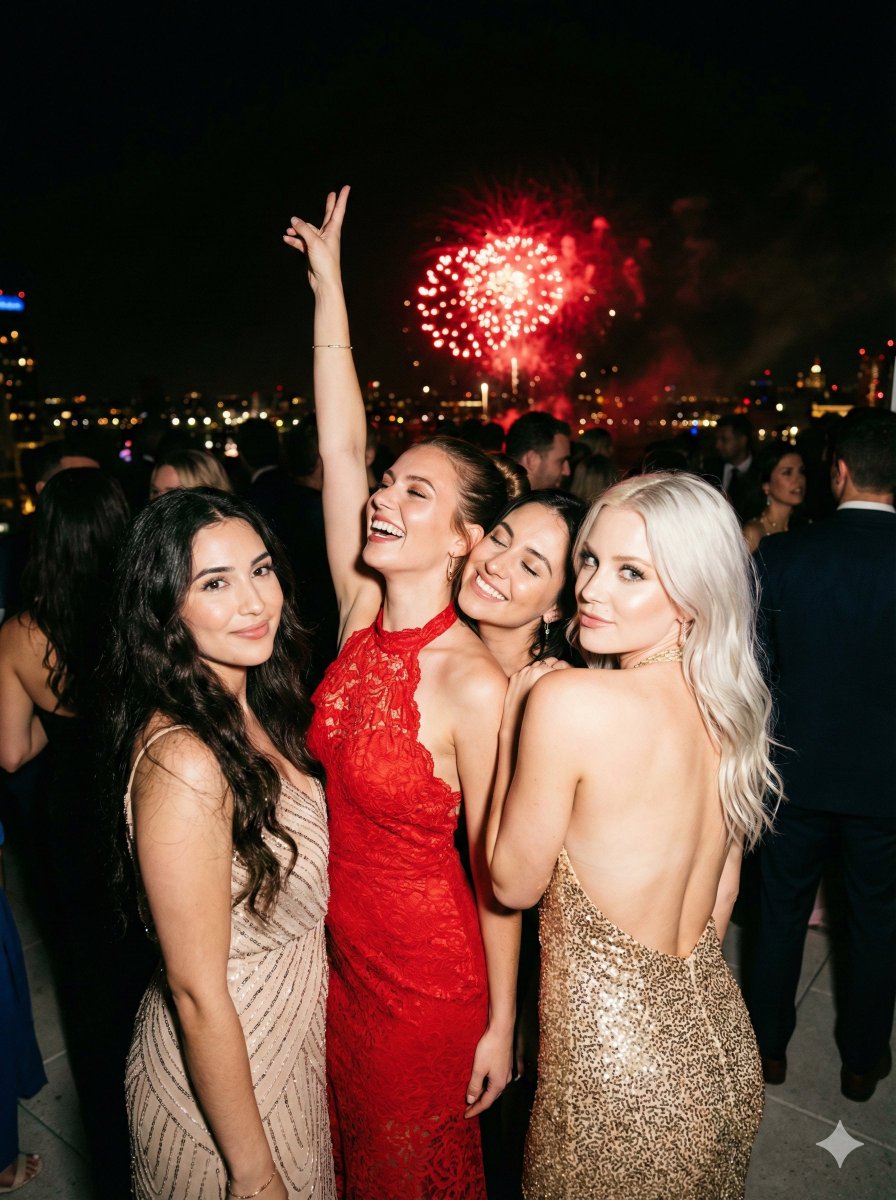 Wanita Elegan, Gaun Formal, Acara Malam Bunga Api