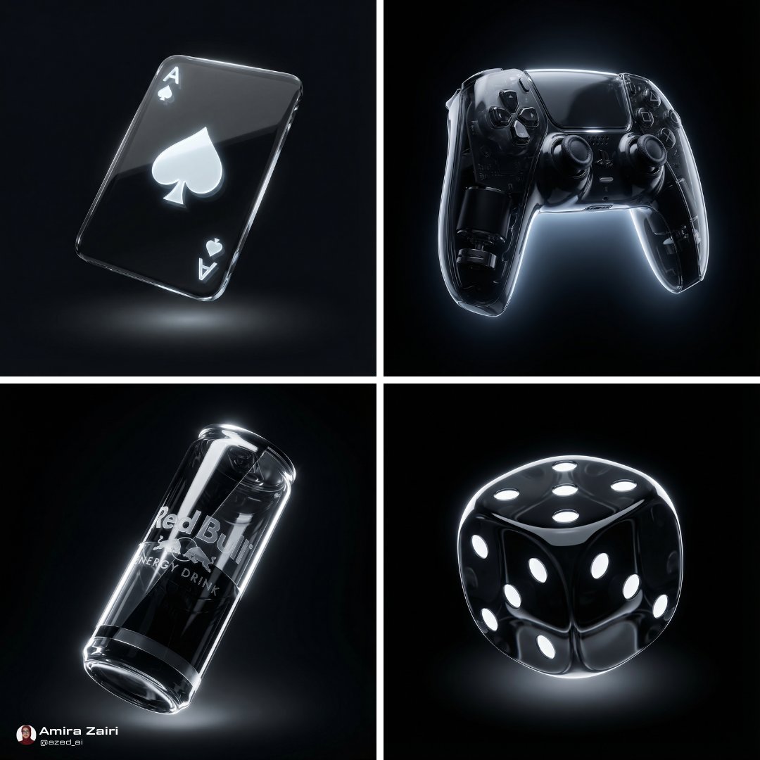 发光透明3D渲染游戏与生活方式产品