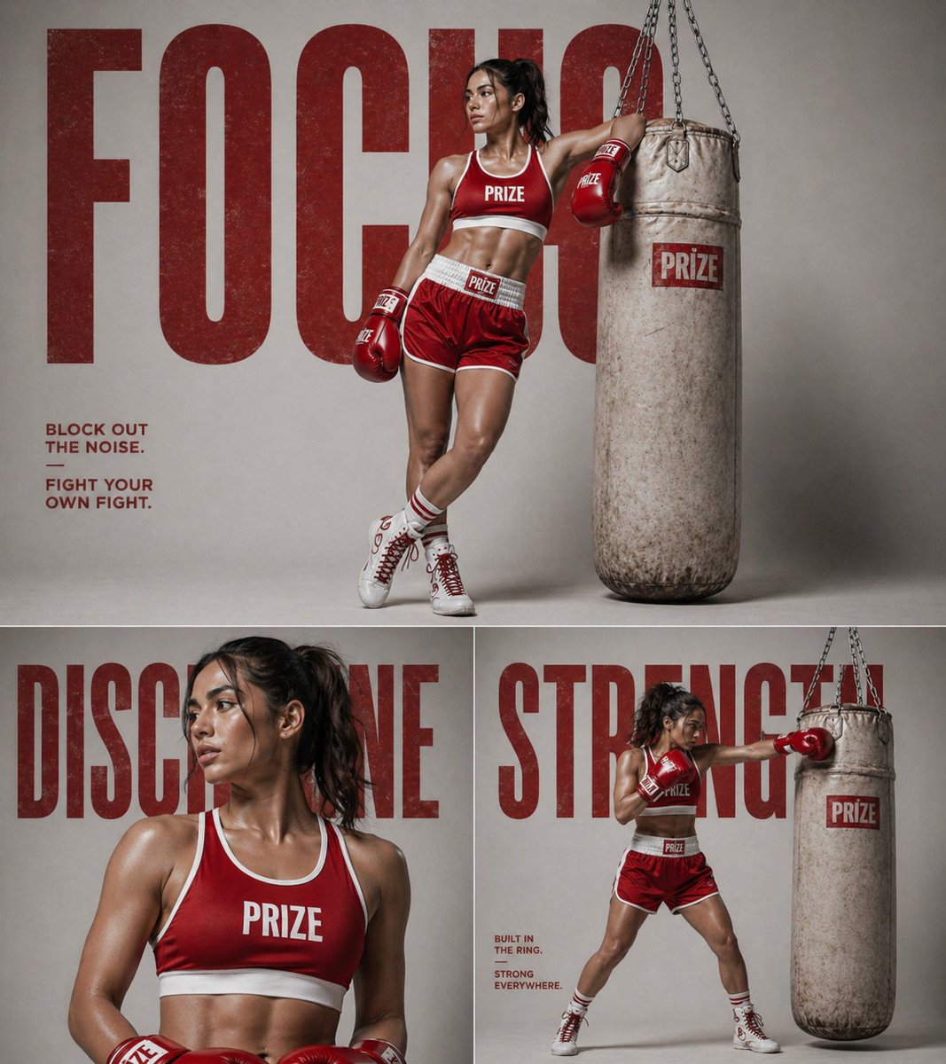 Fitness Boxing Campaign Collage Poster