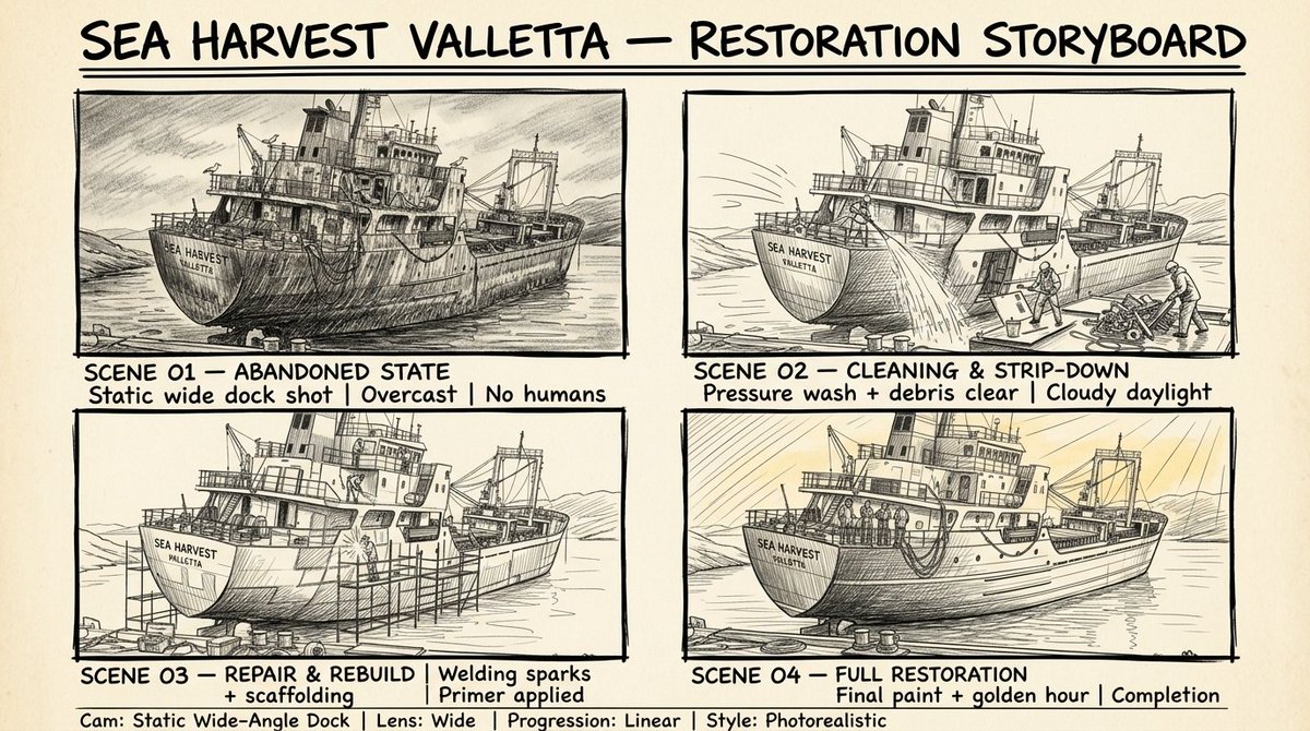 Hand-Drawn Storyboard Sheet