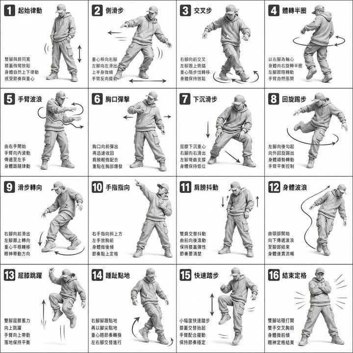 Image 2: 16 Hip-Hop Dance Moves Chart