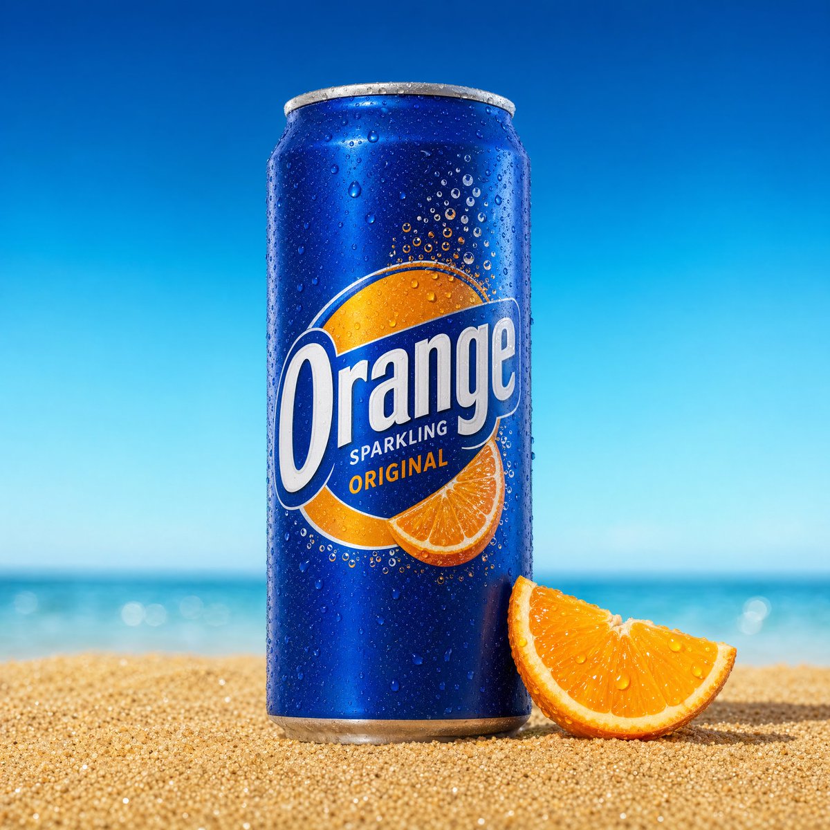 Tropical Sparkling Water in Sunlit Sand