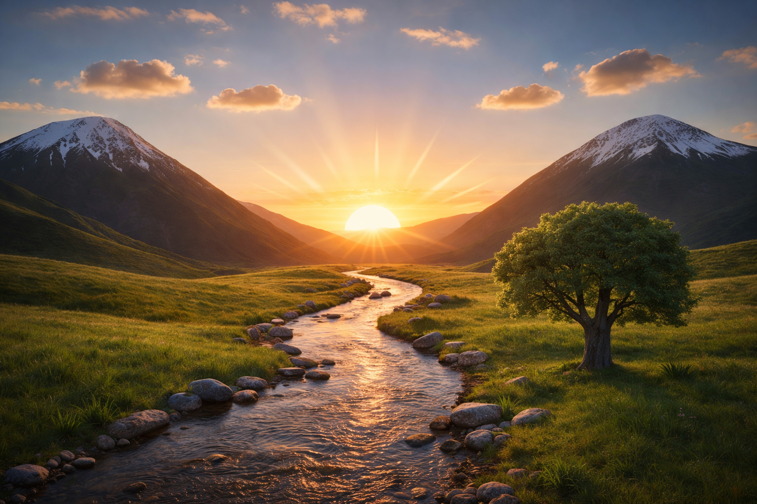 Drawing to photoreal landscape