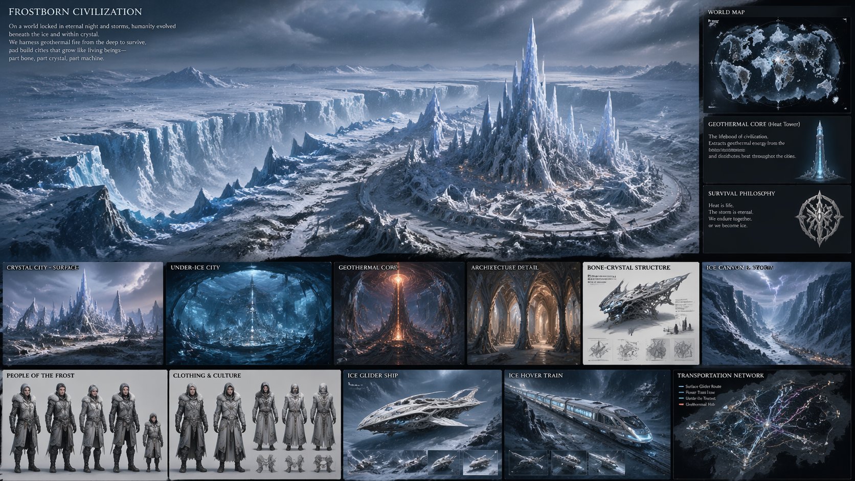 Icy Polar Civilization Worldbuilding Collection