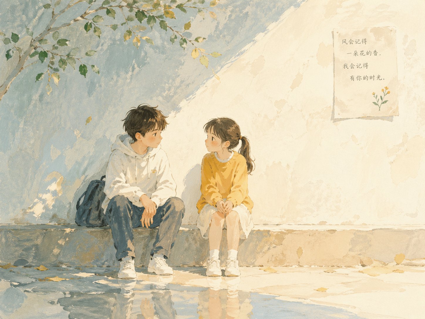Watercolor Children's Book Scene