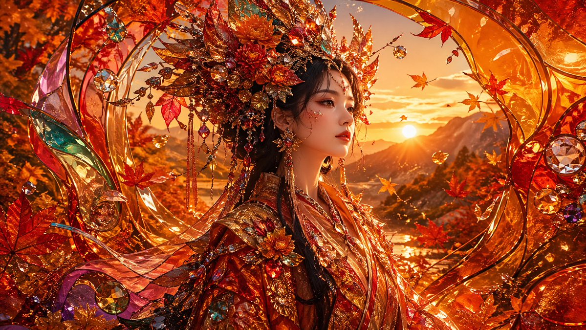 落日余晖下的华美秋之女皇