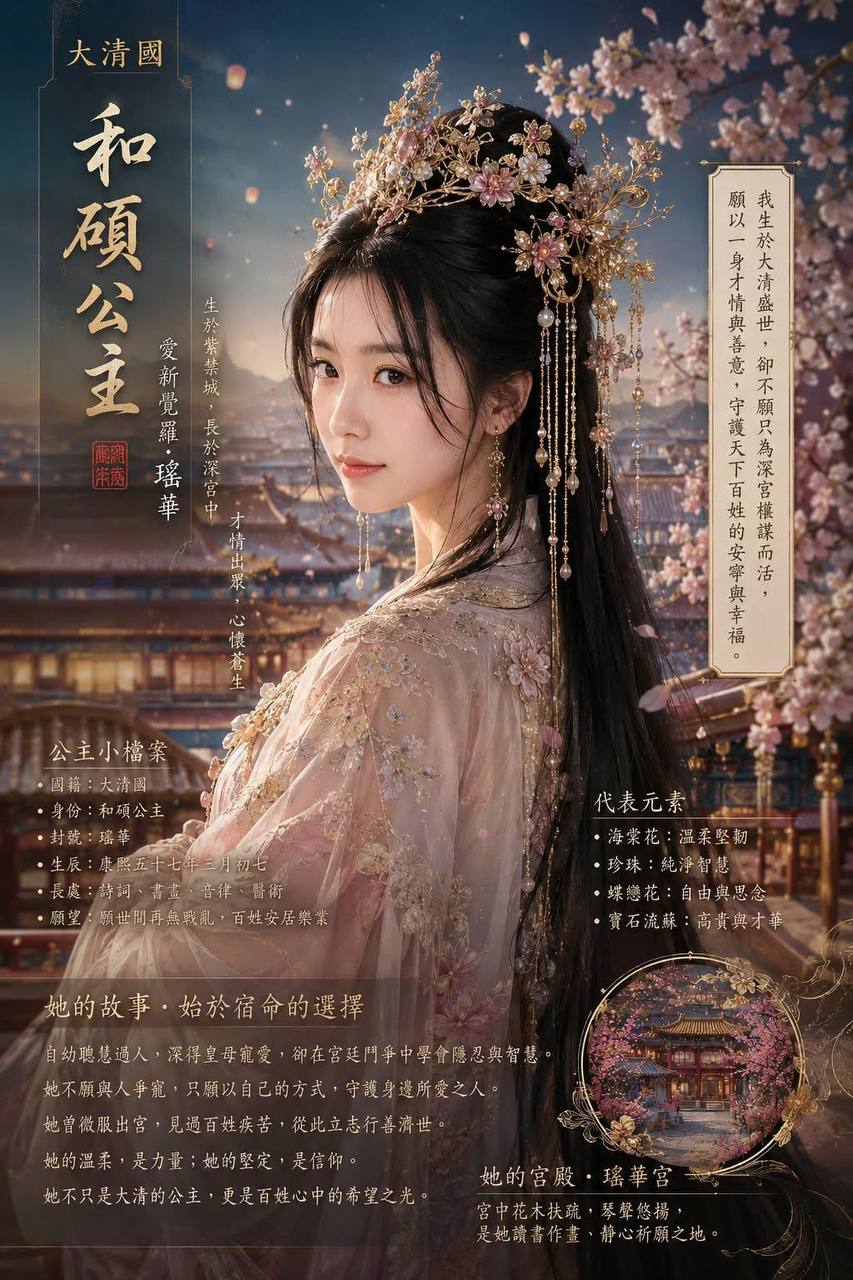 Reka Bentuk Poster Watak Puteri Dinasti Qing