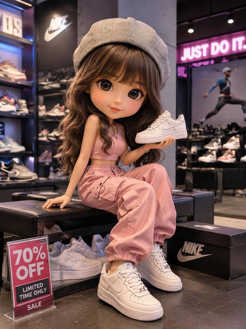 Patung 3D Qposket Comel Promosi Jualan Kedai Nike