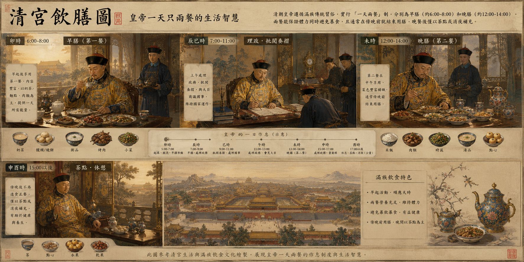 Qing Dynasty Imperial Dining Scroll - Cinematic Concept Art