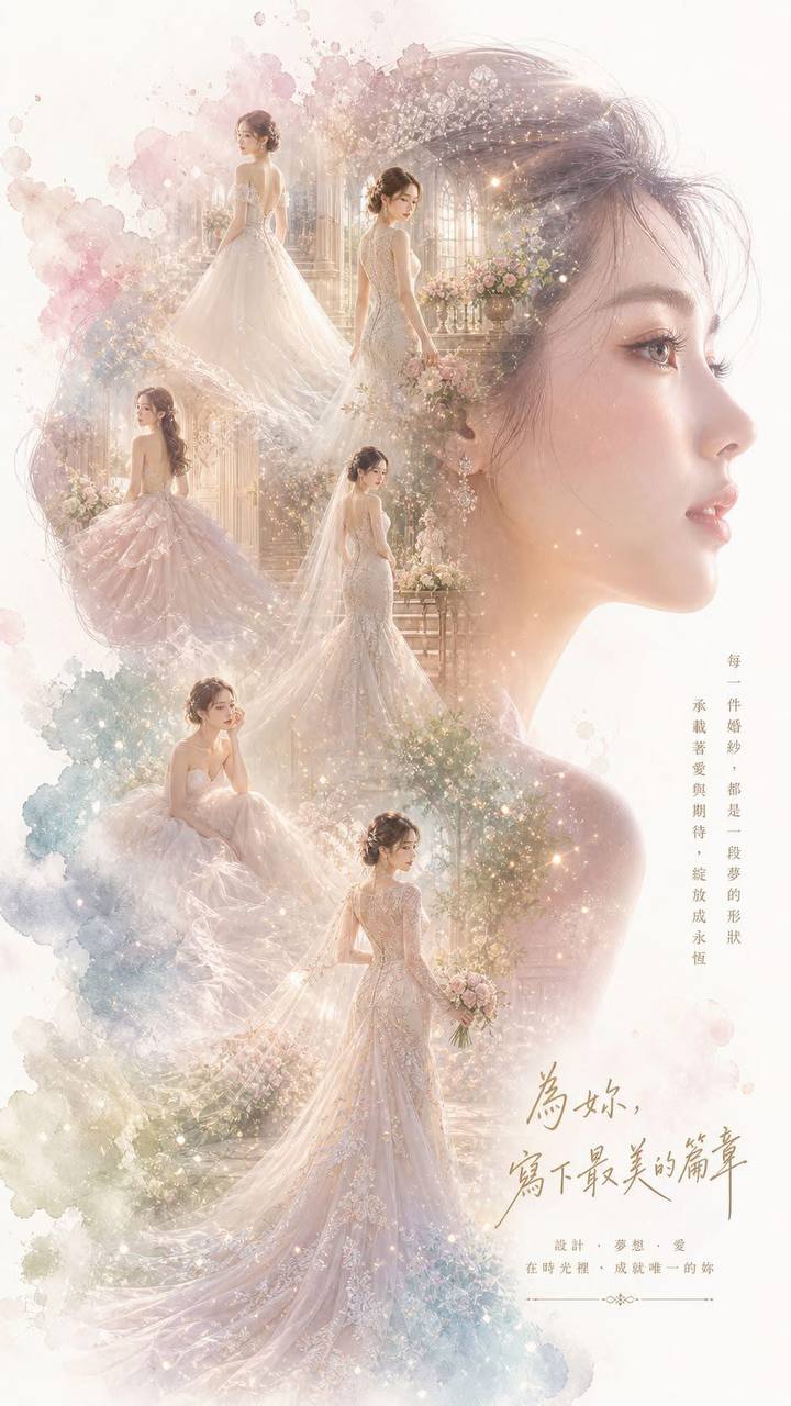 婚纱多重曝光海报