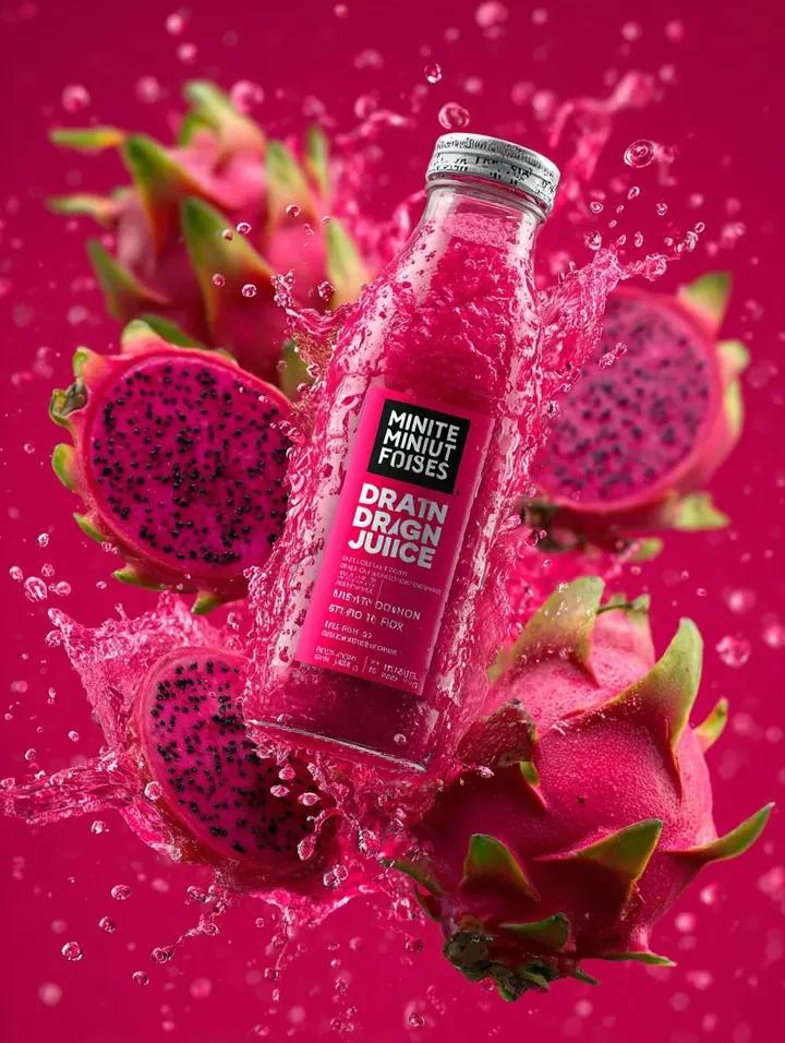 Fotografi Jus Buah Naga yang Meletup