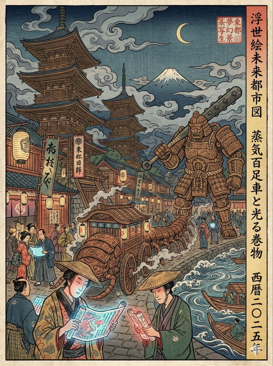 现代场景浮世绘重构